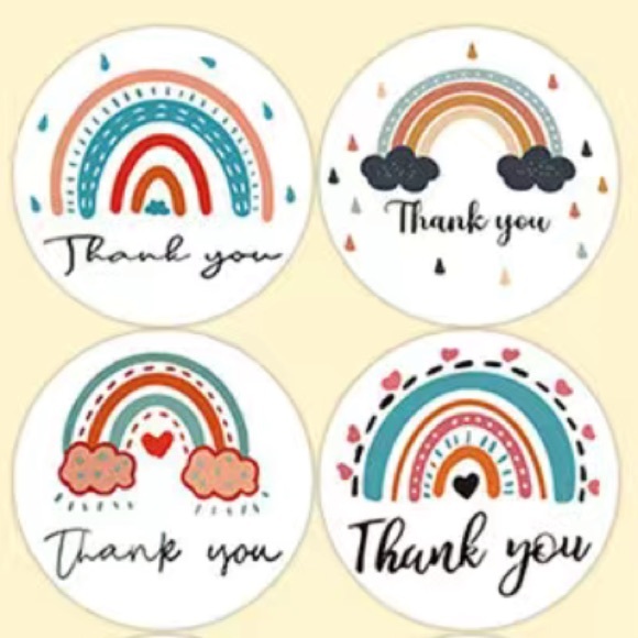 2/12 Rainbow Thank You Stickers - Picture 2 of 2